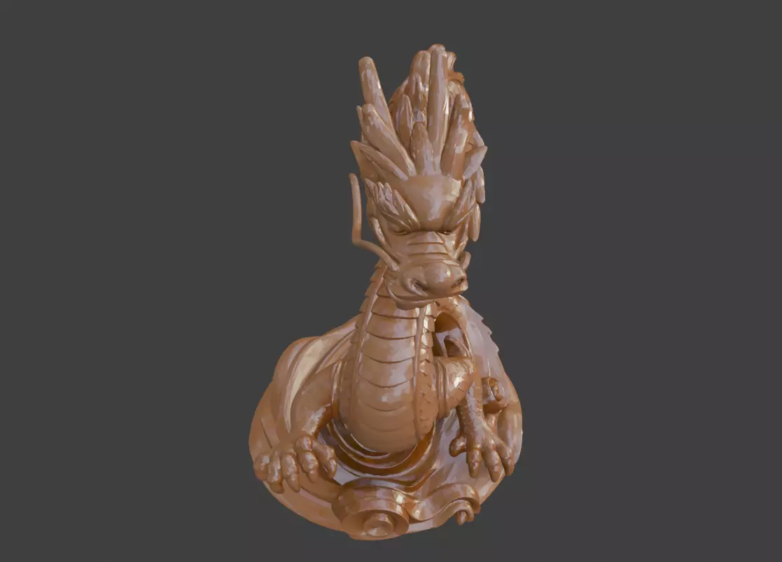 The 3D model of the dragon sculpture is printable 3D print model_8