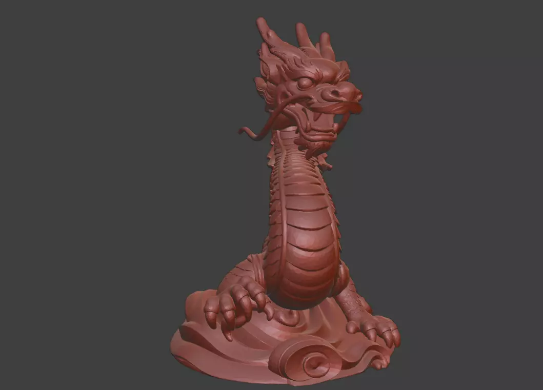 The 3D model of the dragon sculpture is printable 3D print model_3
