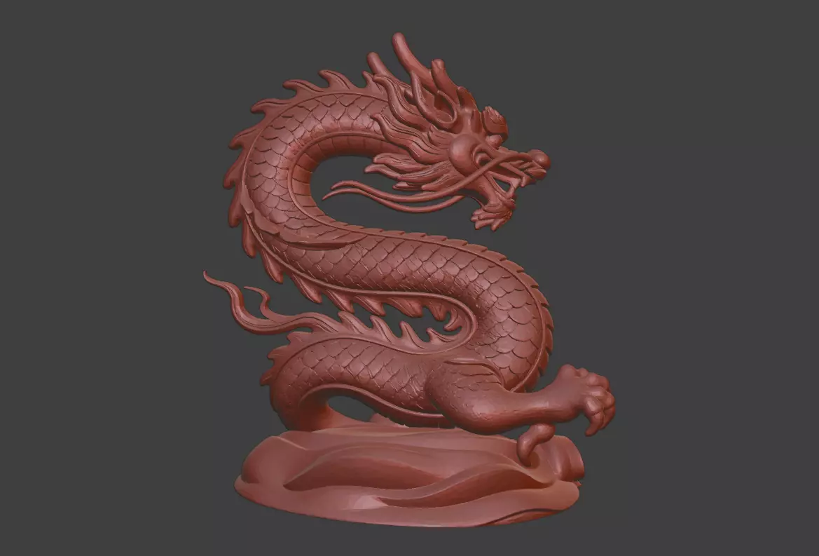 The 3D model of the dragon sculpture is printable 3D print model_1