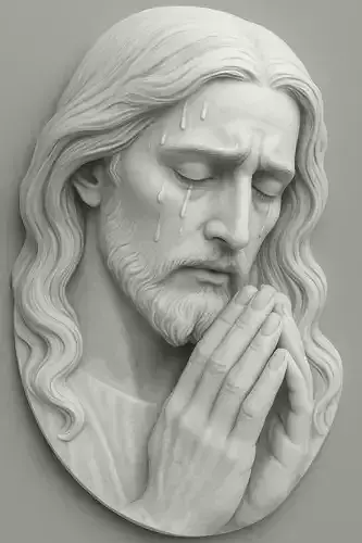 Jesus Christ Praying Pendant 3D Model