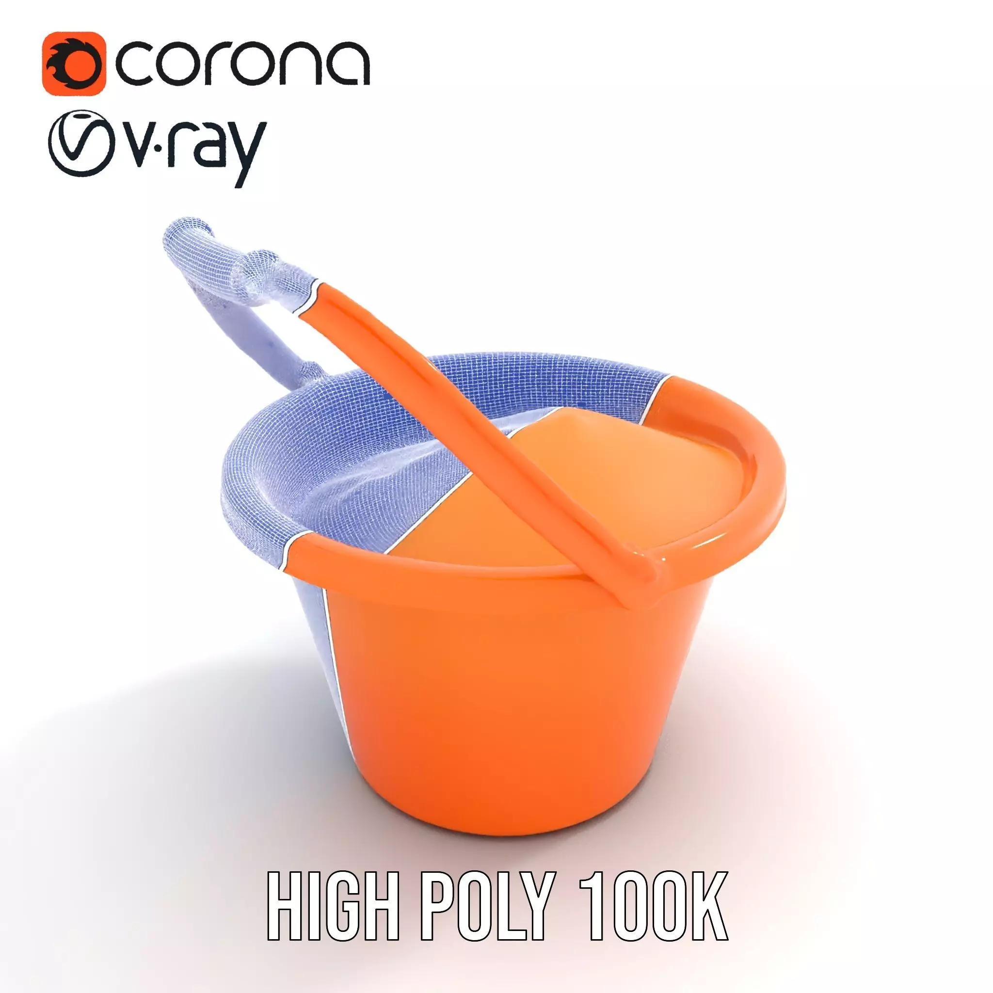 Orange Sand Bucket model pack Low-poly 3D model_32