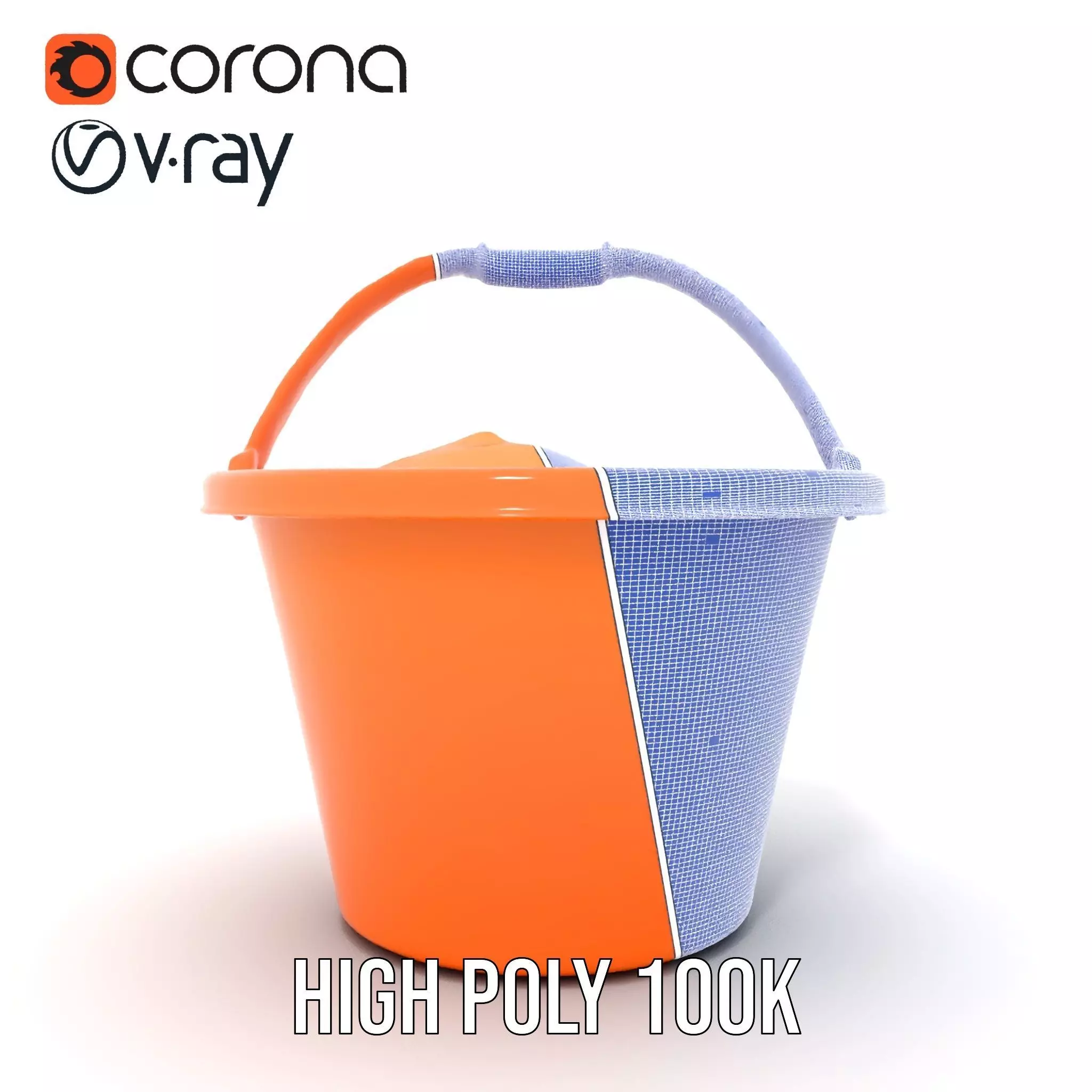 Orange Sand Bucket model pack Low-poly 3D model_34