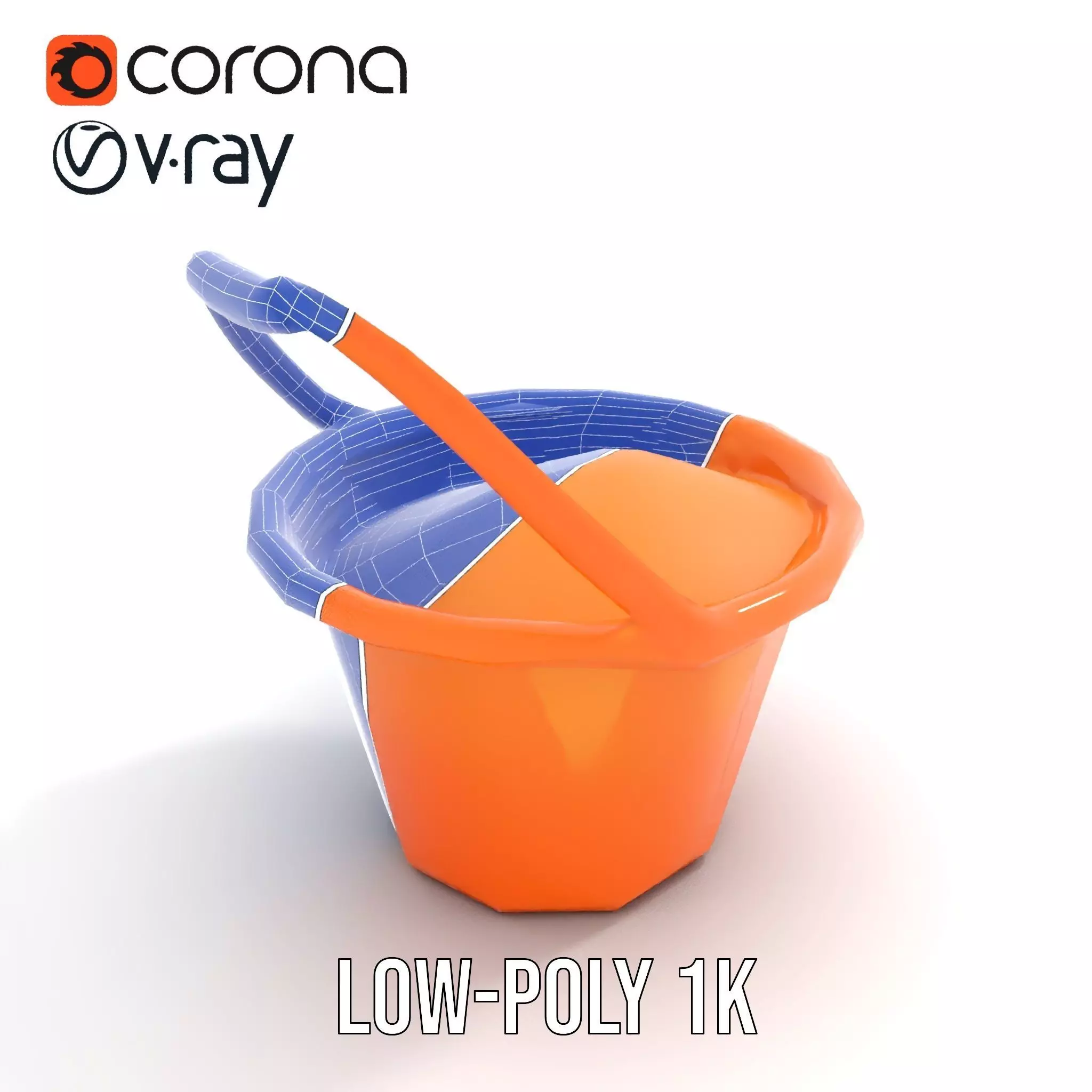 Orange Sand Bucket model pack Low-poly 3D model_17