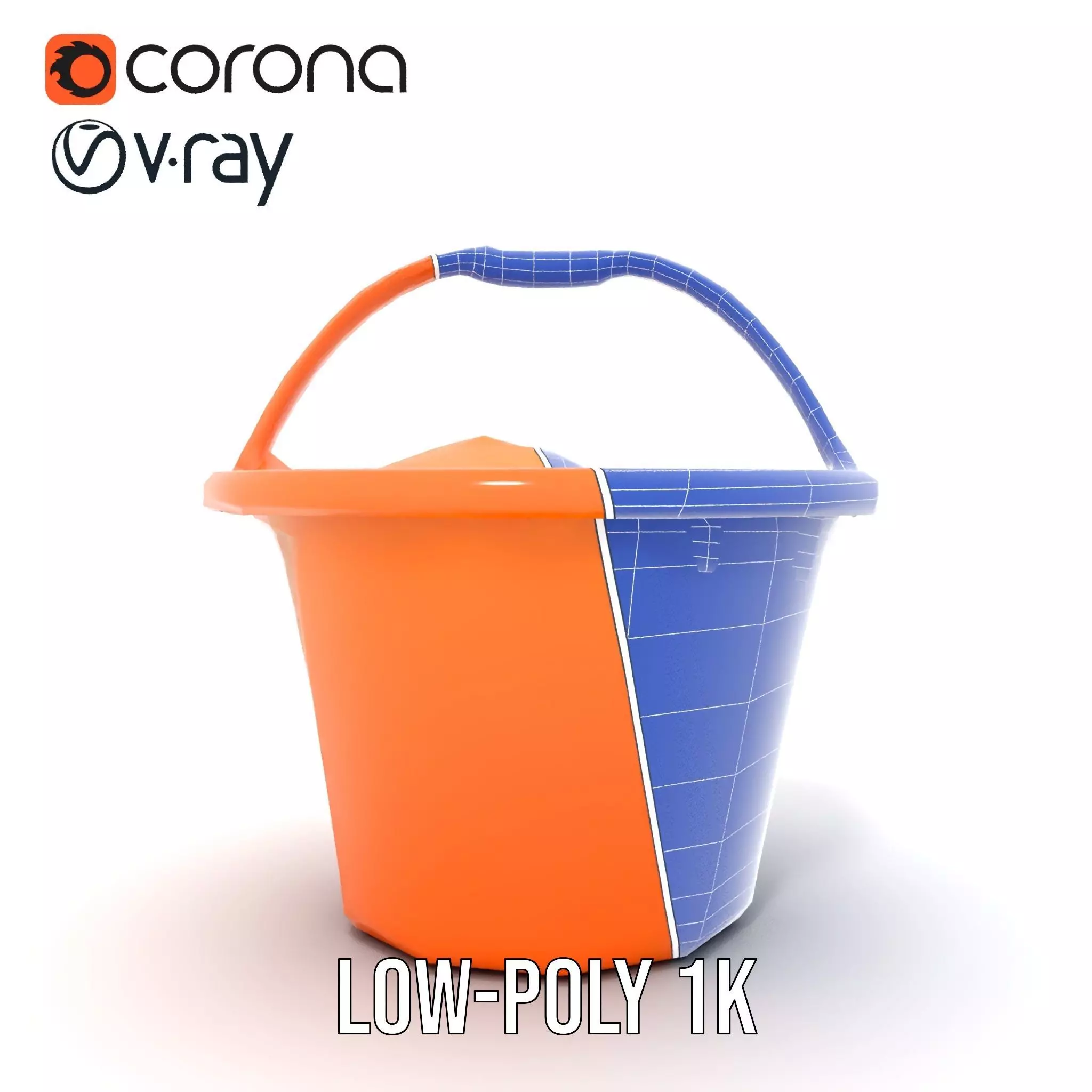Orange Sand Bucket model pack Low-poly 3D model_31