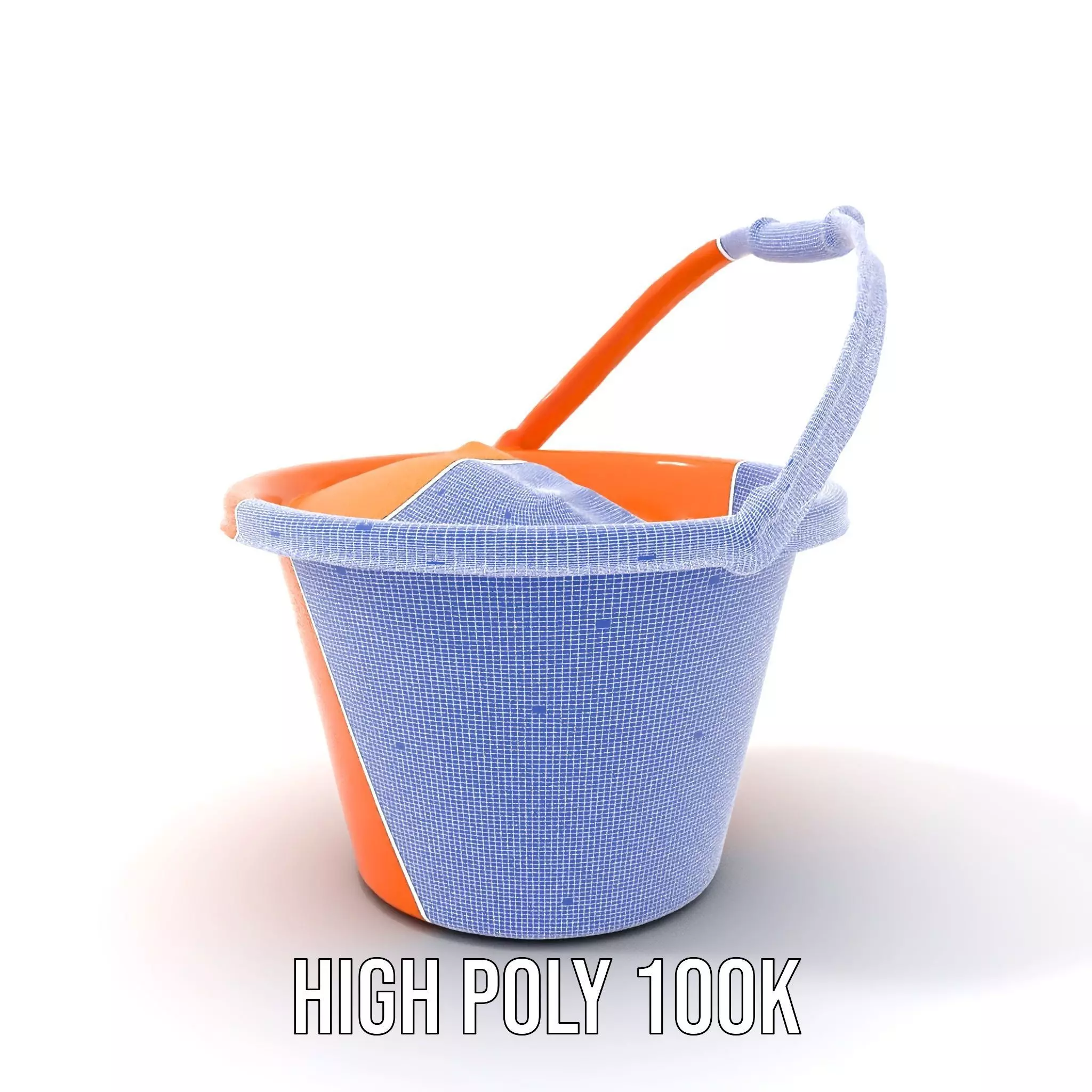 Orange Sand Bucket model pack Low-poly 3D model_5