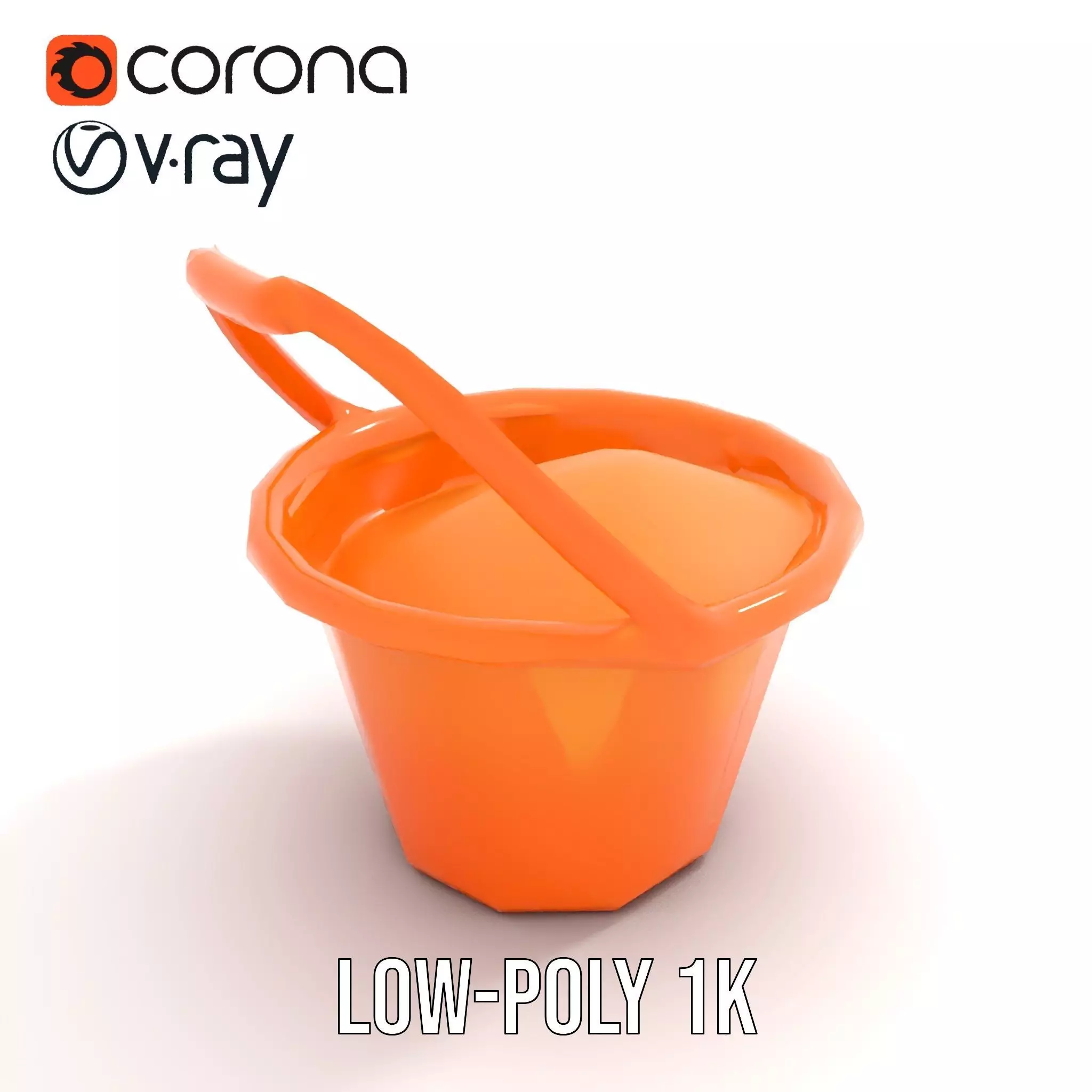 Orange Sand Bucket model pack Low-poly 3D model_13