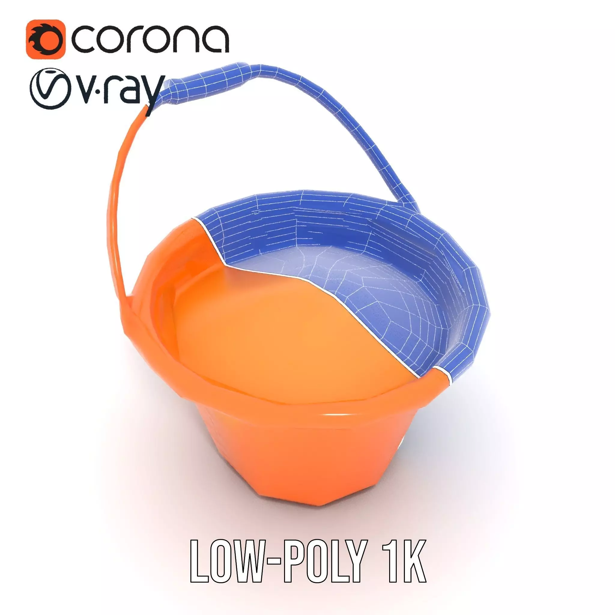 Orange Sand Bucket model pack Low-poly 3D model_26