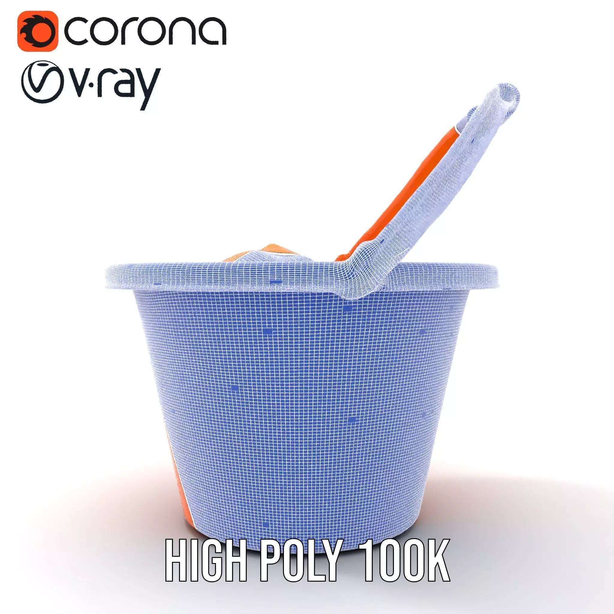 Orange Sand Bucket model pack Low-poly 3D model_35