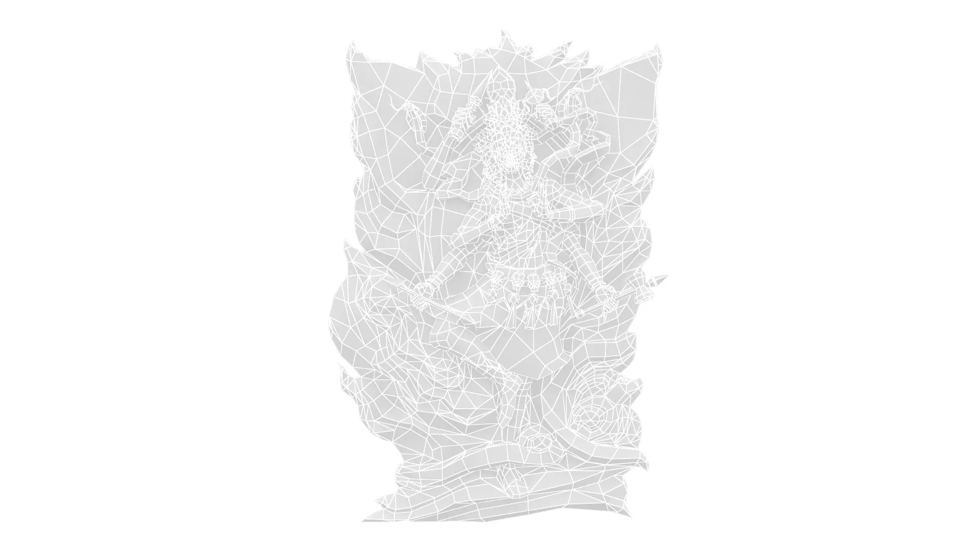 Shiva Nataraja Buddha Statue Relief Low-poly 3D model_7