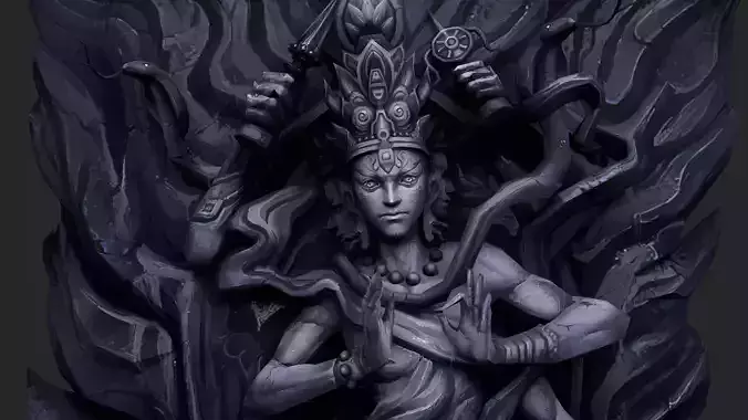 Shiva Nataraja Buddha Statue Relief