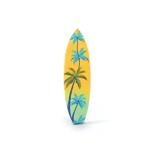 Tropical Palm Surfboard model pack Low-poly 3D model
