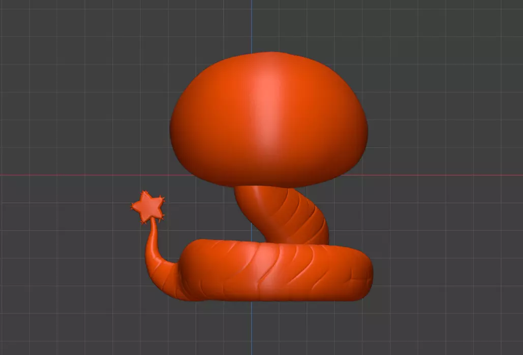 Cartoon cute snake 3D model  auspicious snake model  3D print model_8