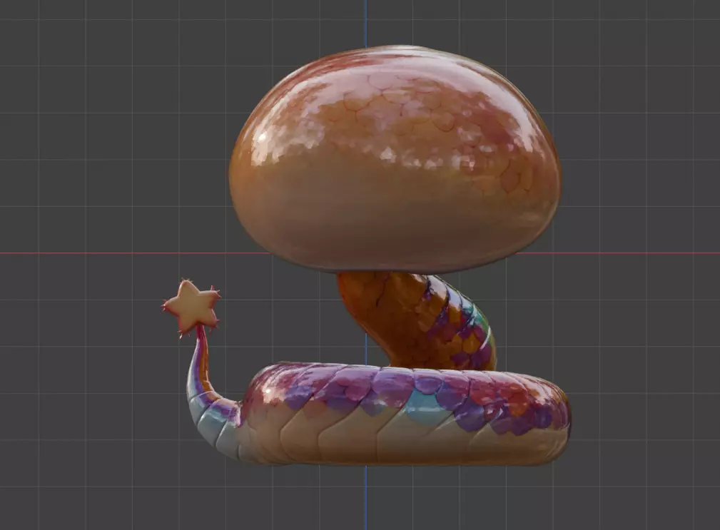 Cartoon cute snake 3D model  auspicious snake model  3D print model_4