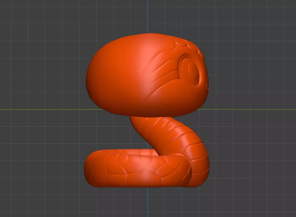 Cartoon cute snake 3D model  auspicious snake model  3D print model_7
