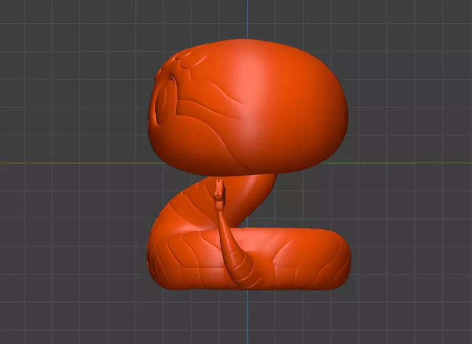 Cartoon cute snake 3D model  auspicious snake model  3D print model_6