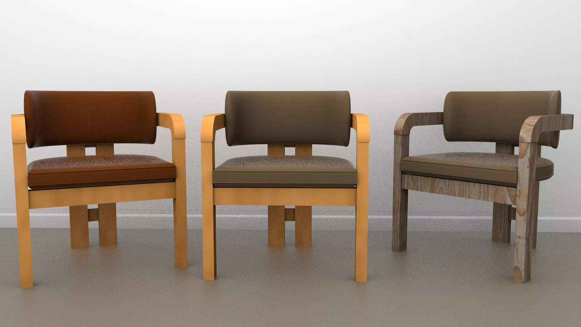 Scandinavian chairs Low-poly 3D model_6