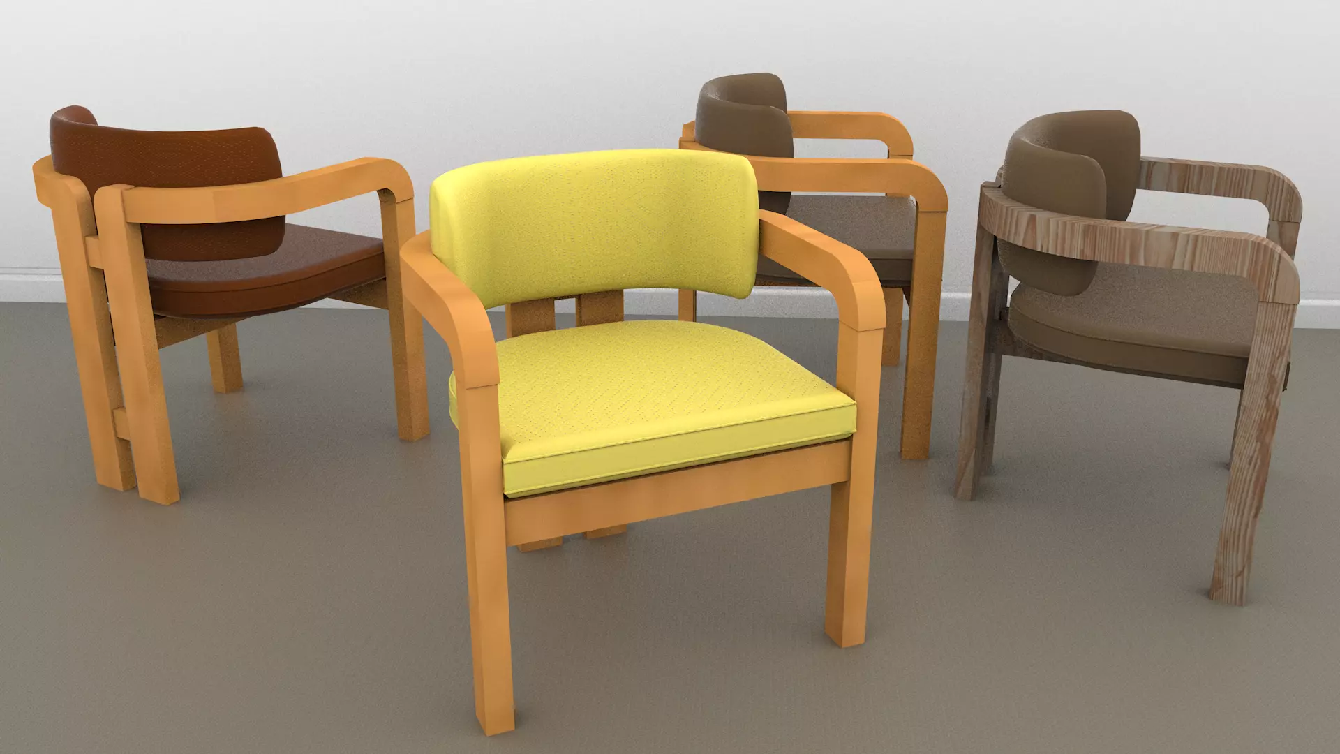 Scandinavian chairs Low-poly 3D model_0