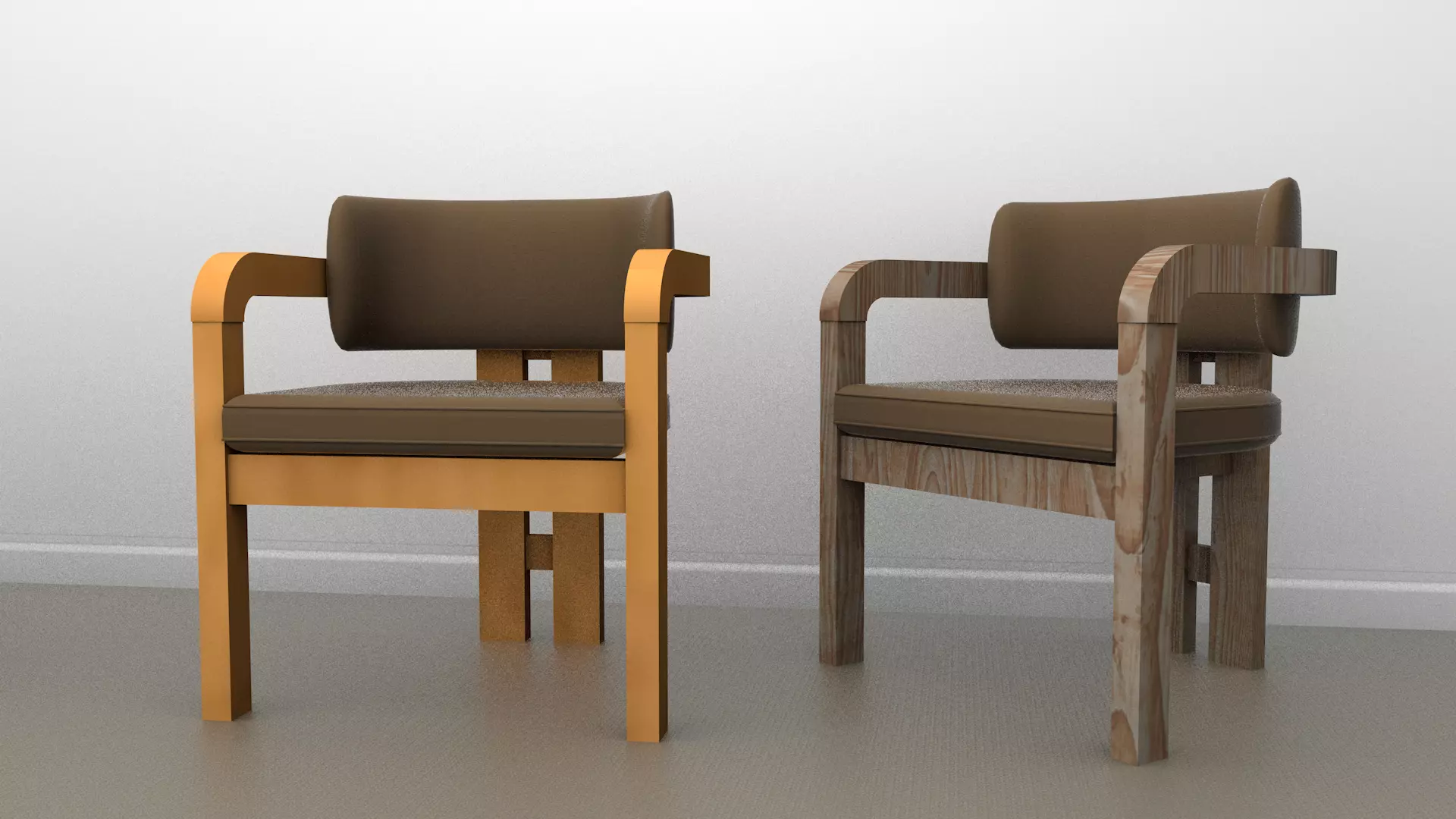 Scandinavian chairs Low-poly 3D model_5