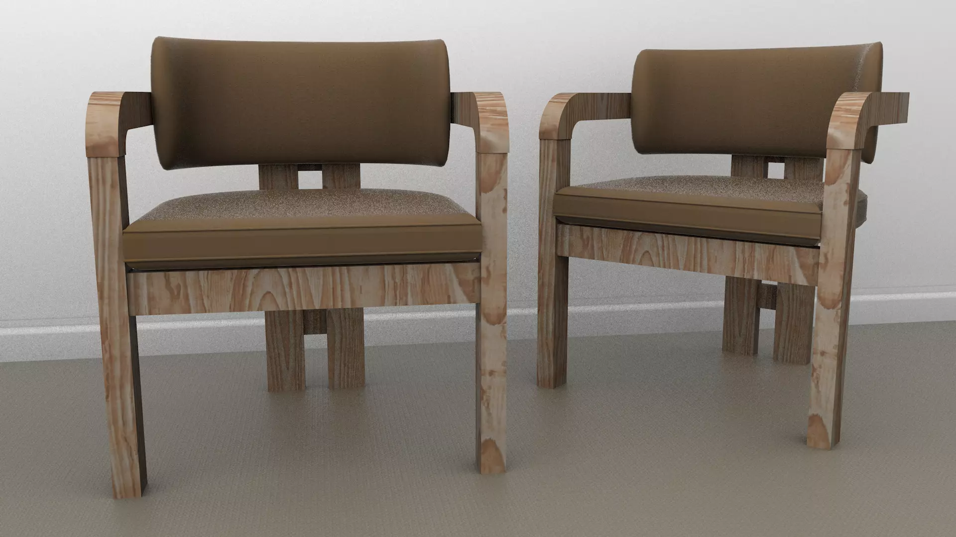 Scandinavian chairs Low-poly 3D model_4