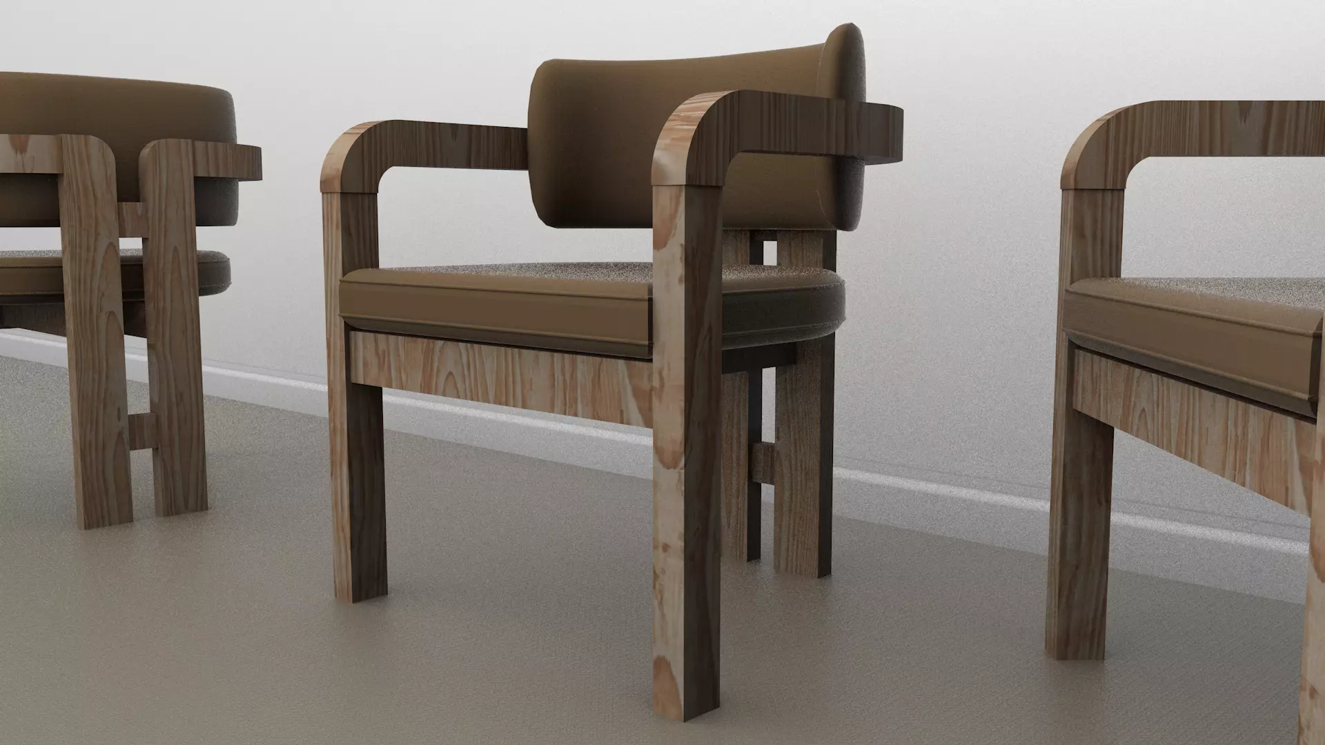 Scandinavian chairs Low-poly 3D model_1