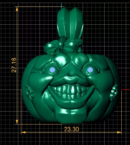 Golden Pumpkin Joker Pendant 3D print model_6