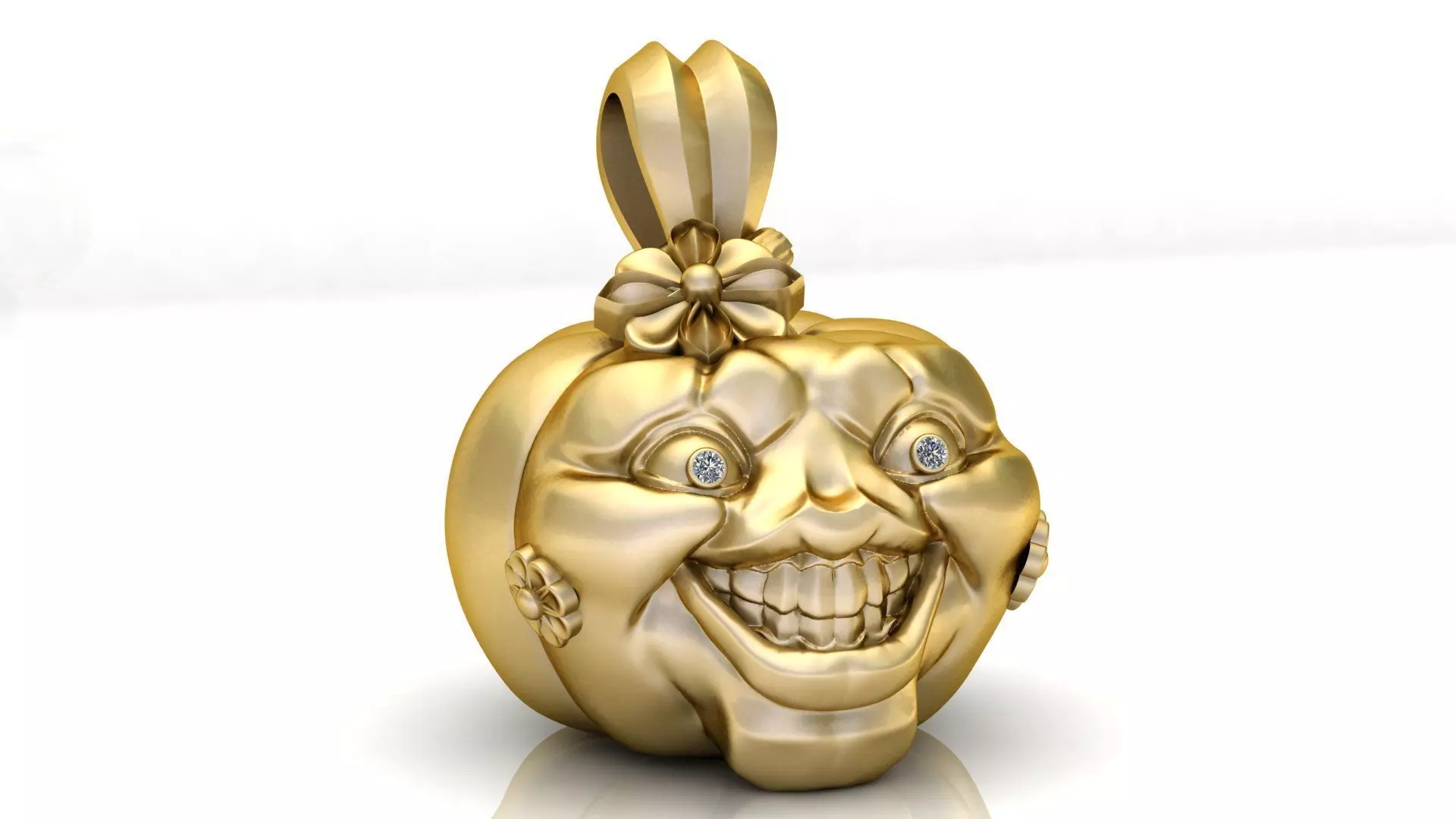 Golden Pumpkin Joker Pendant 3D print model_0