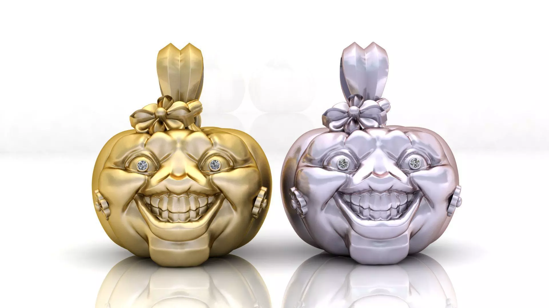 Golden Pumpkin Joker Pendant 3D print model_2