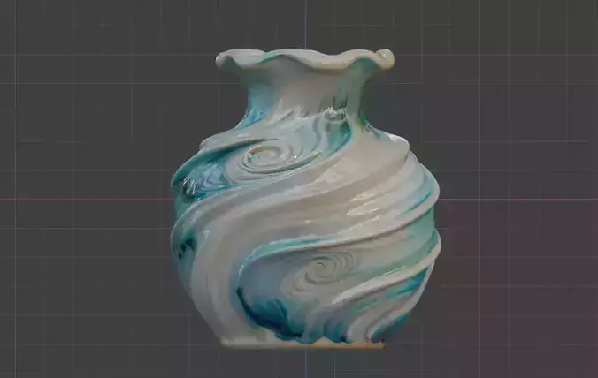3D model of artistic vase 3D printed vase