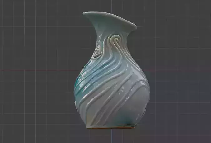 3D model of artistic vase 3D printed vase