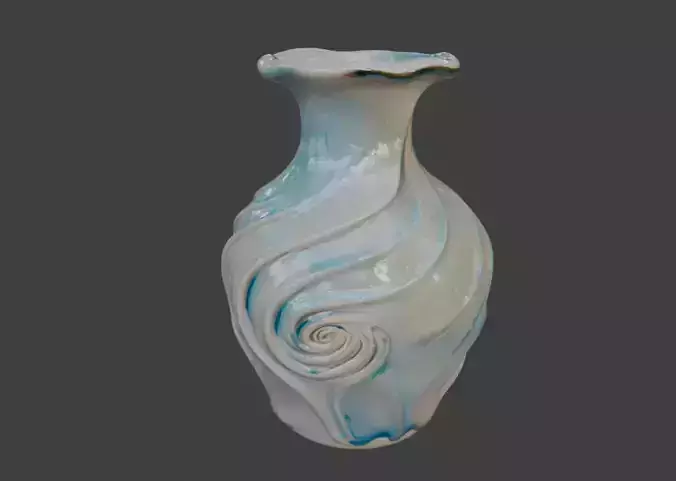 3D model of artistic vase 3D printed vase