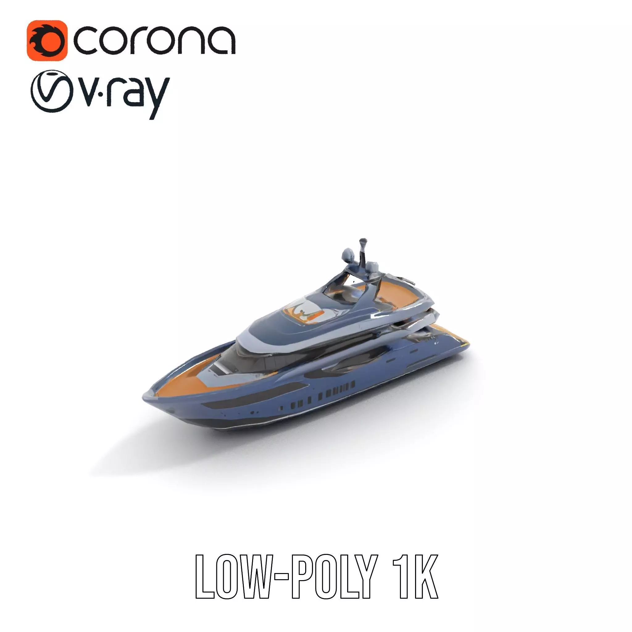 Sleek Yacht model pack Low-poly 3D model_17
