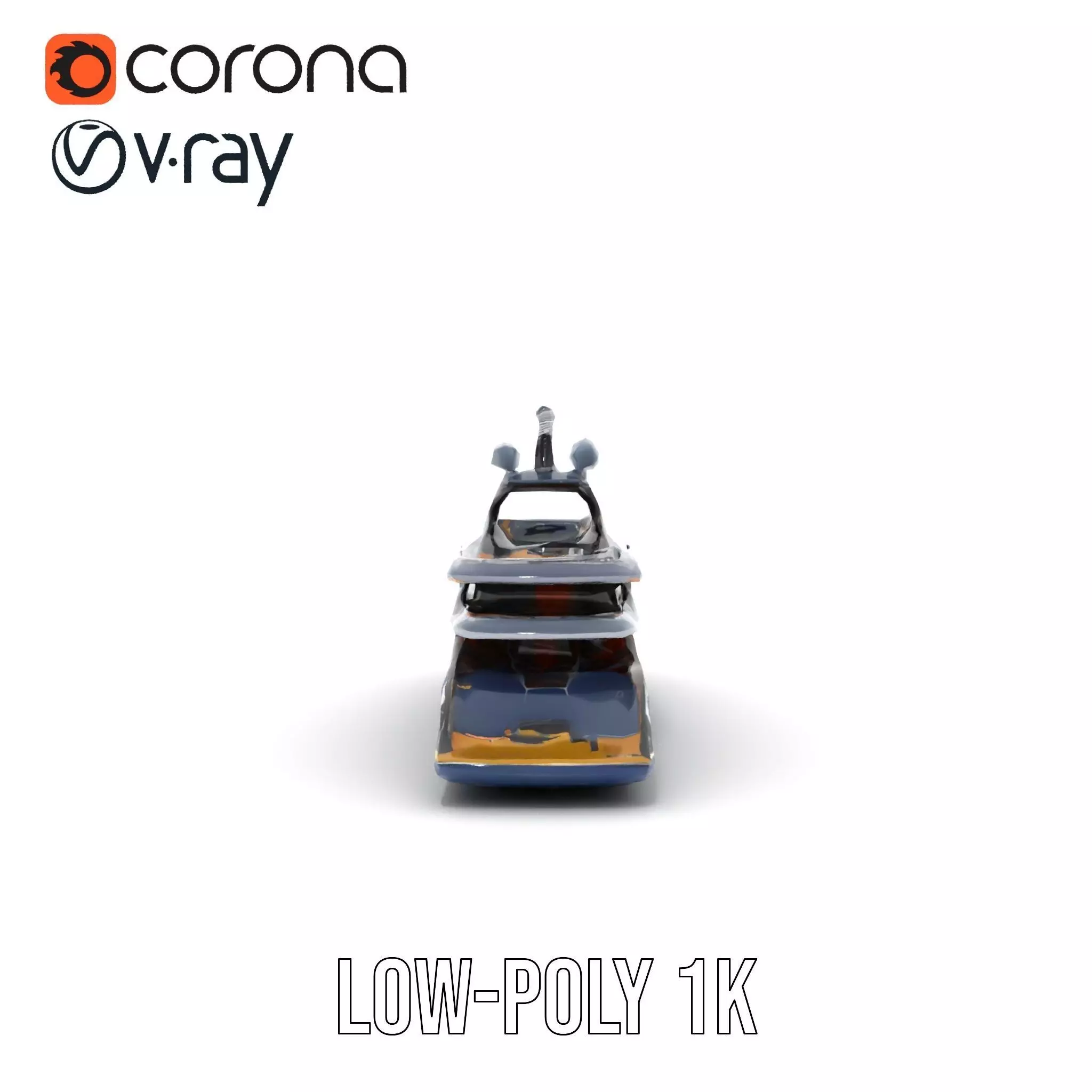 Sleek Yacht model pack Low-poly 3D model_10