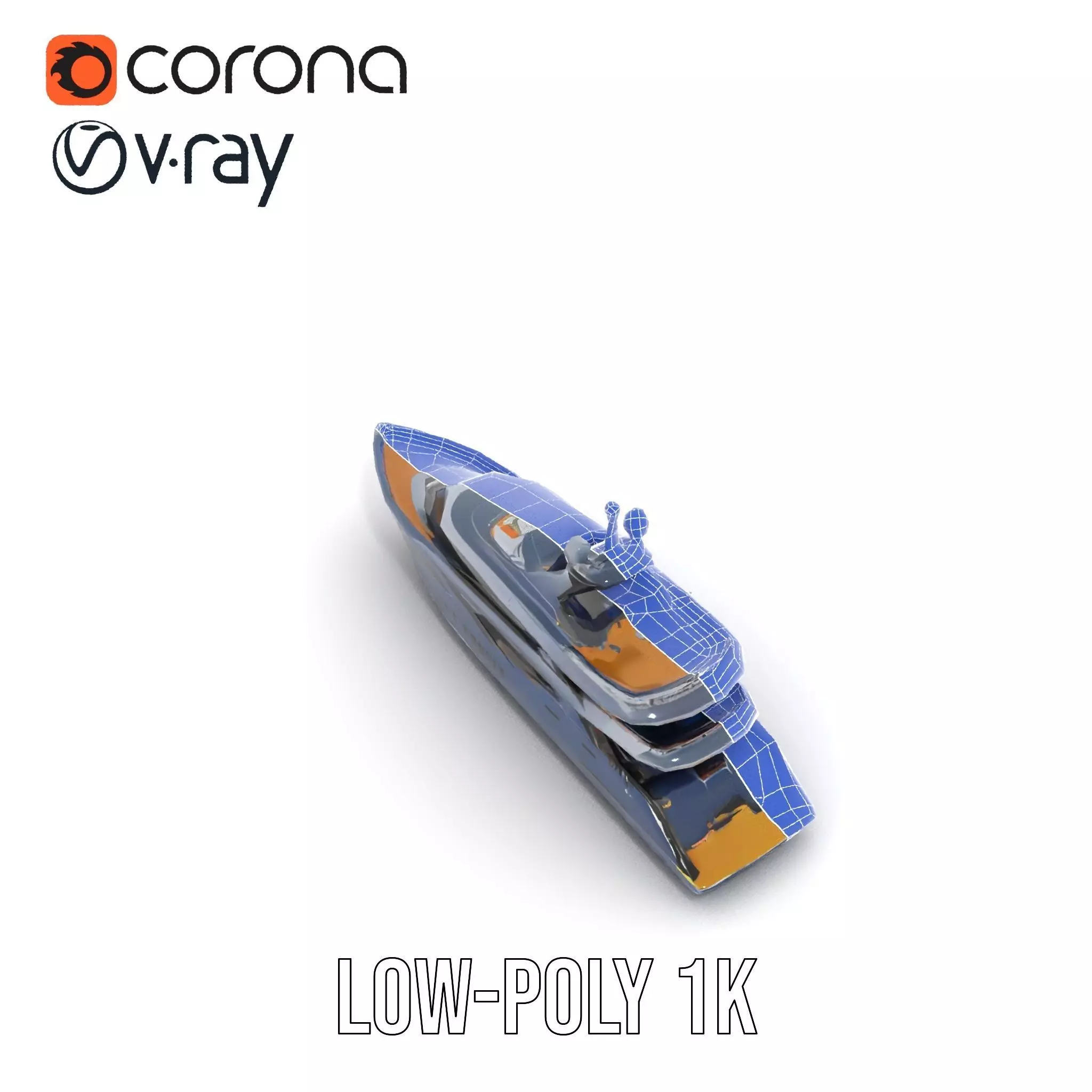 Sleek Yacht model pack Low-poly 3D model_13
