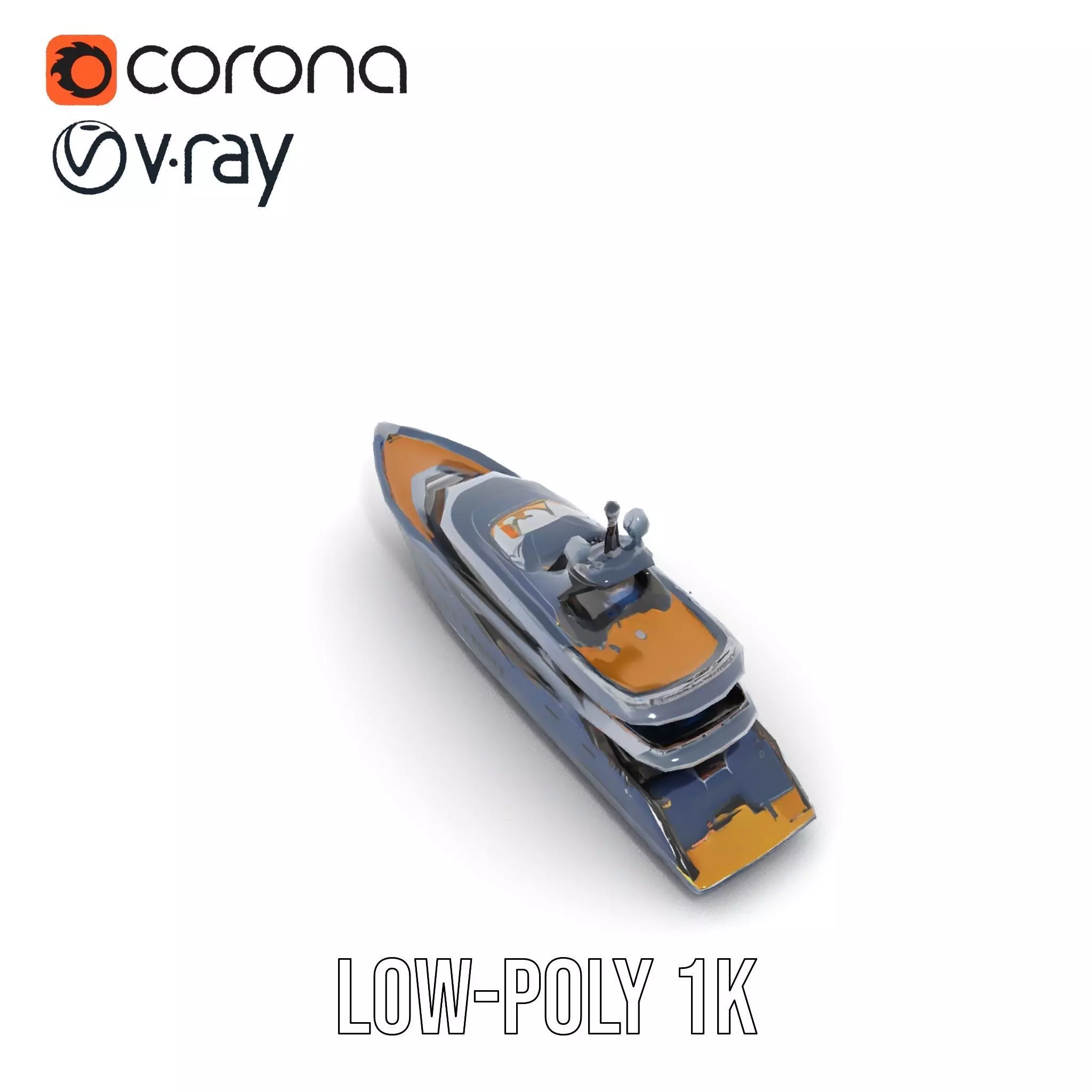 Sleek Yacht model pack Low-poly 3D model_20