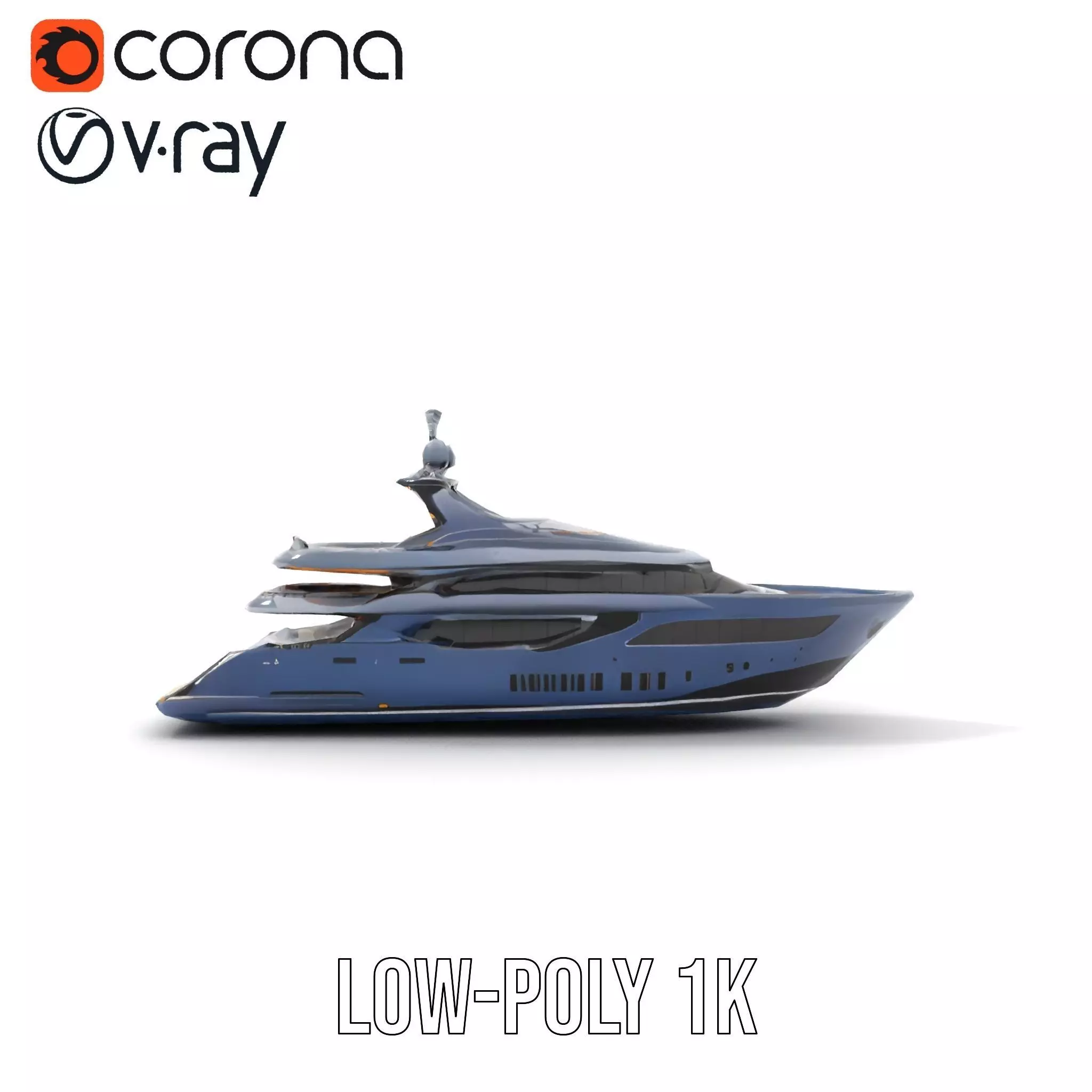 Sleek Yacht model pack Low-poly 3D model_23
