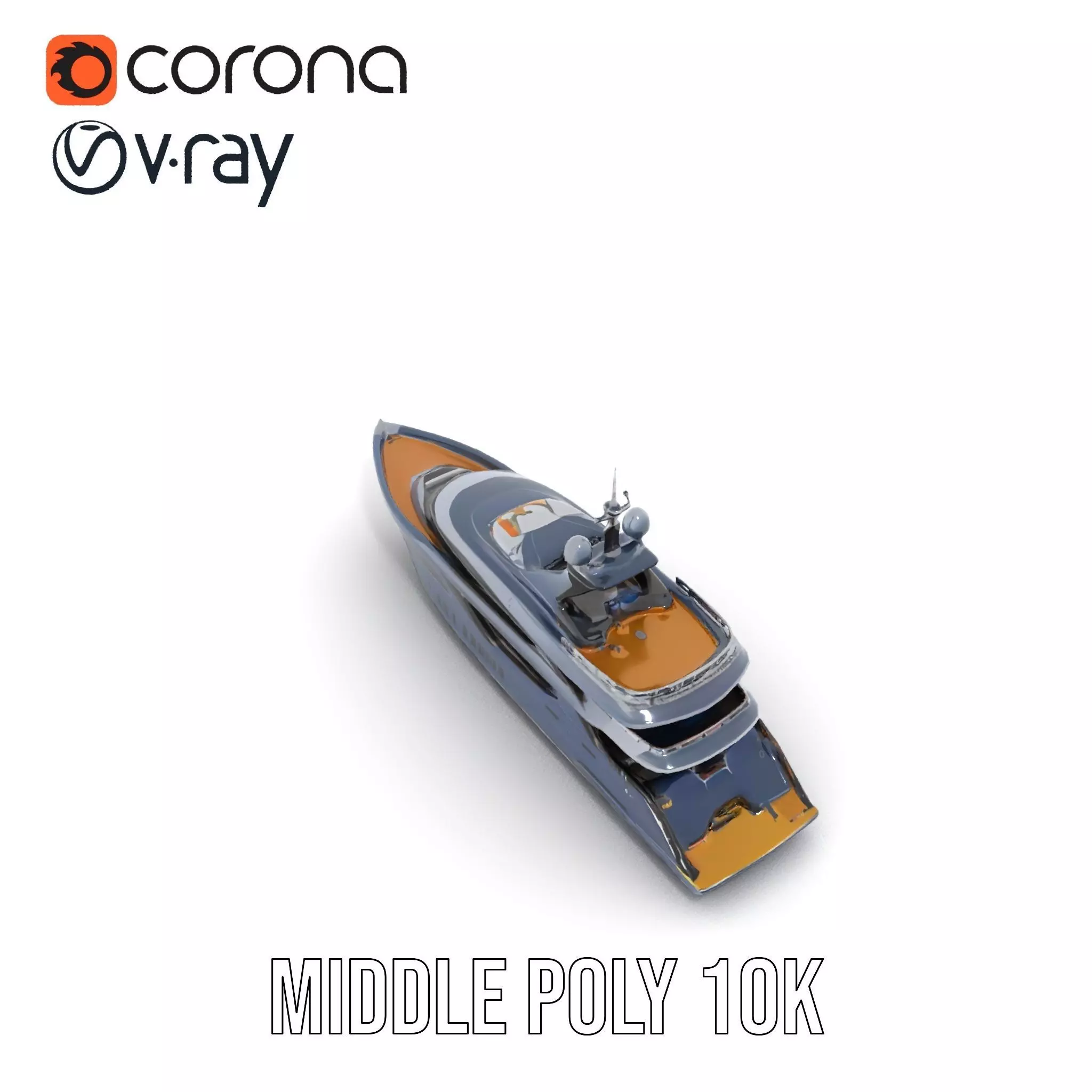 Sleek Yacht model pack Low-poly 3D model_6