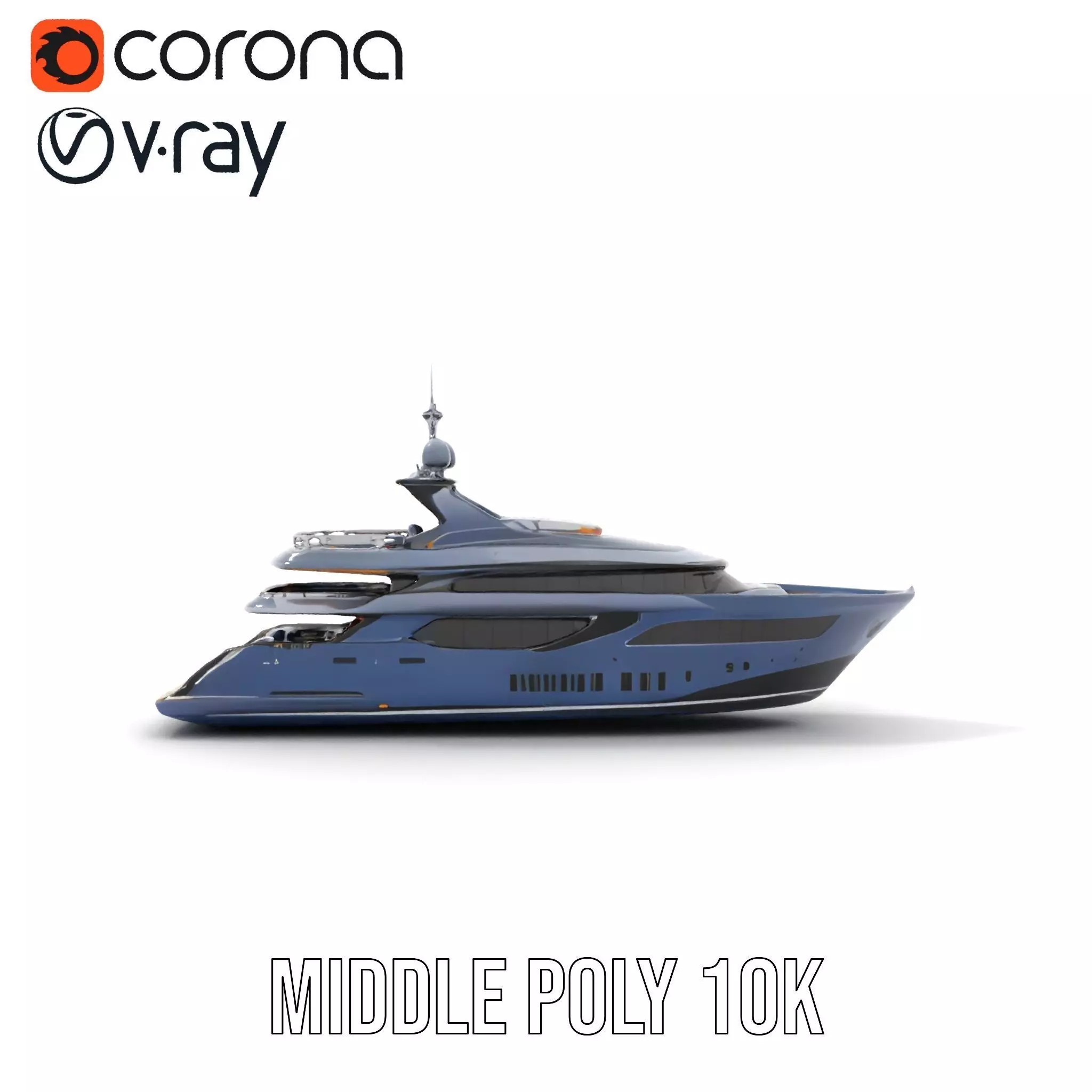 Sleek Yacht model pack Low-poly 3D model_16
