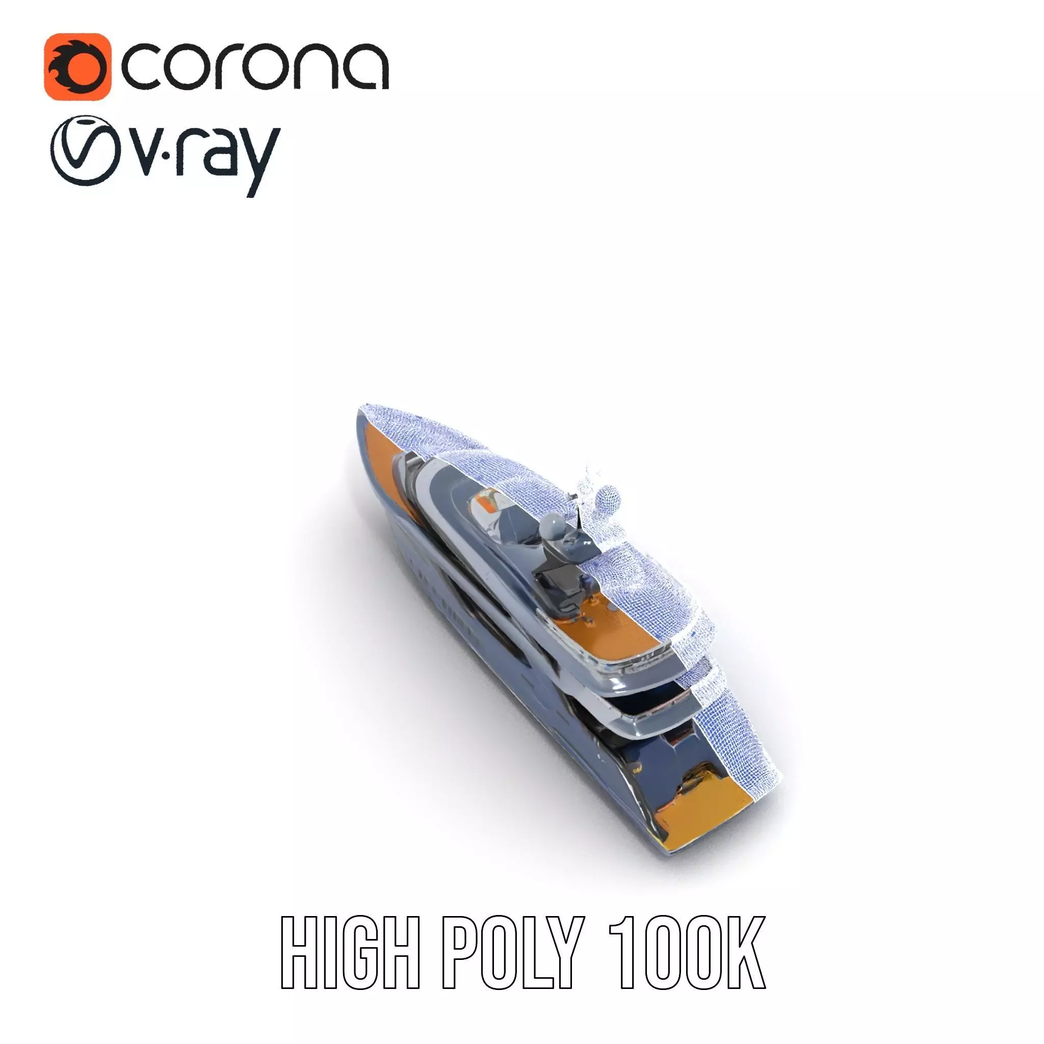 Sleek Yacht model pack Low-poly 3D model_34