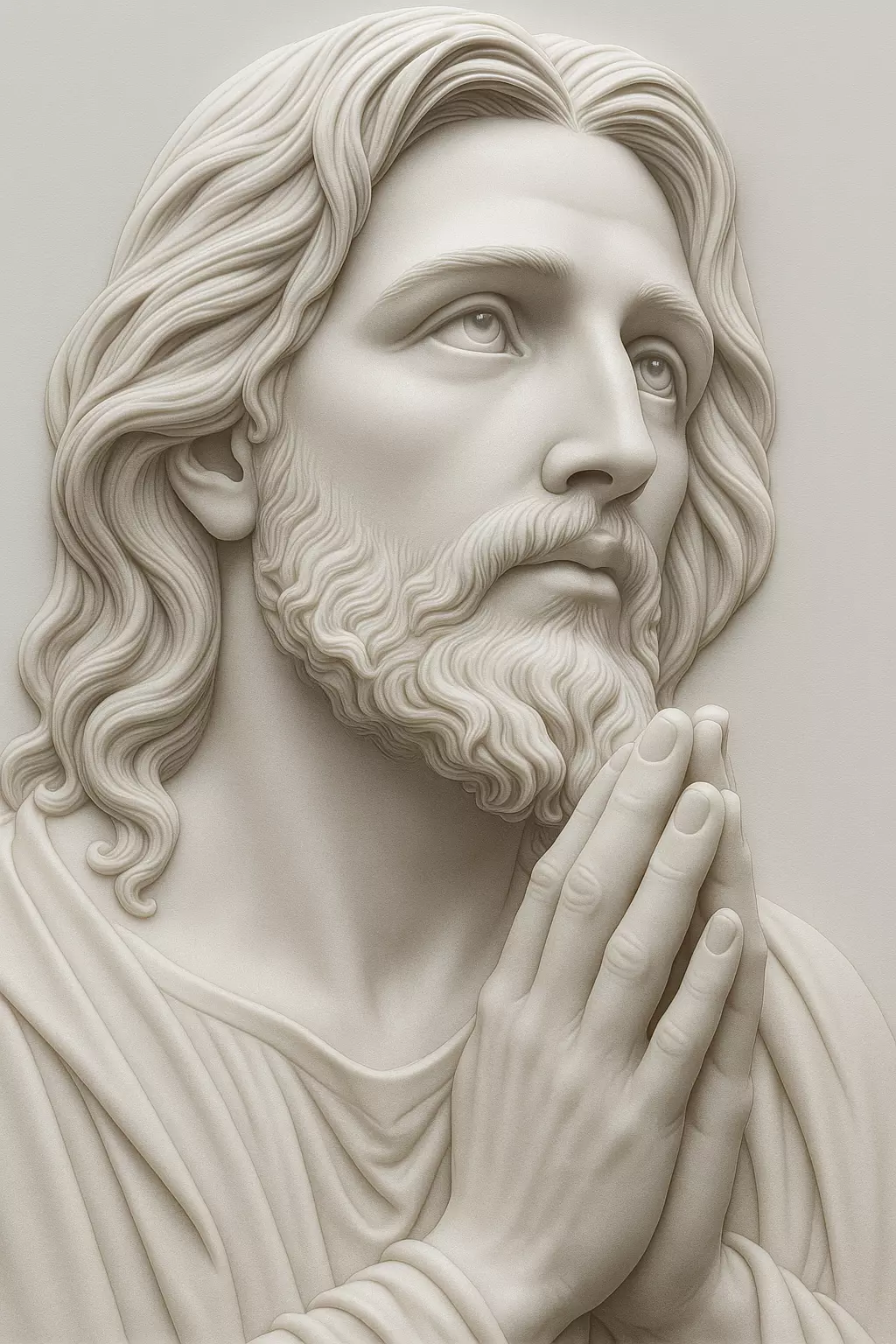 Jesus Christ Praying Rectangular Pendant 3D Model 3D print model
