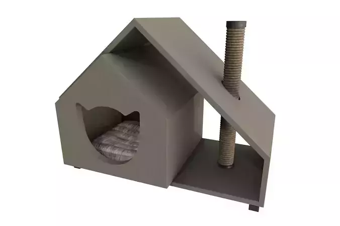 Modern Cat House and Scratcher
