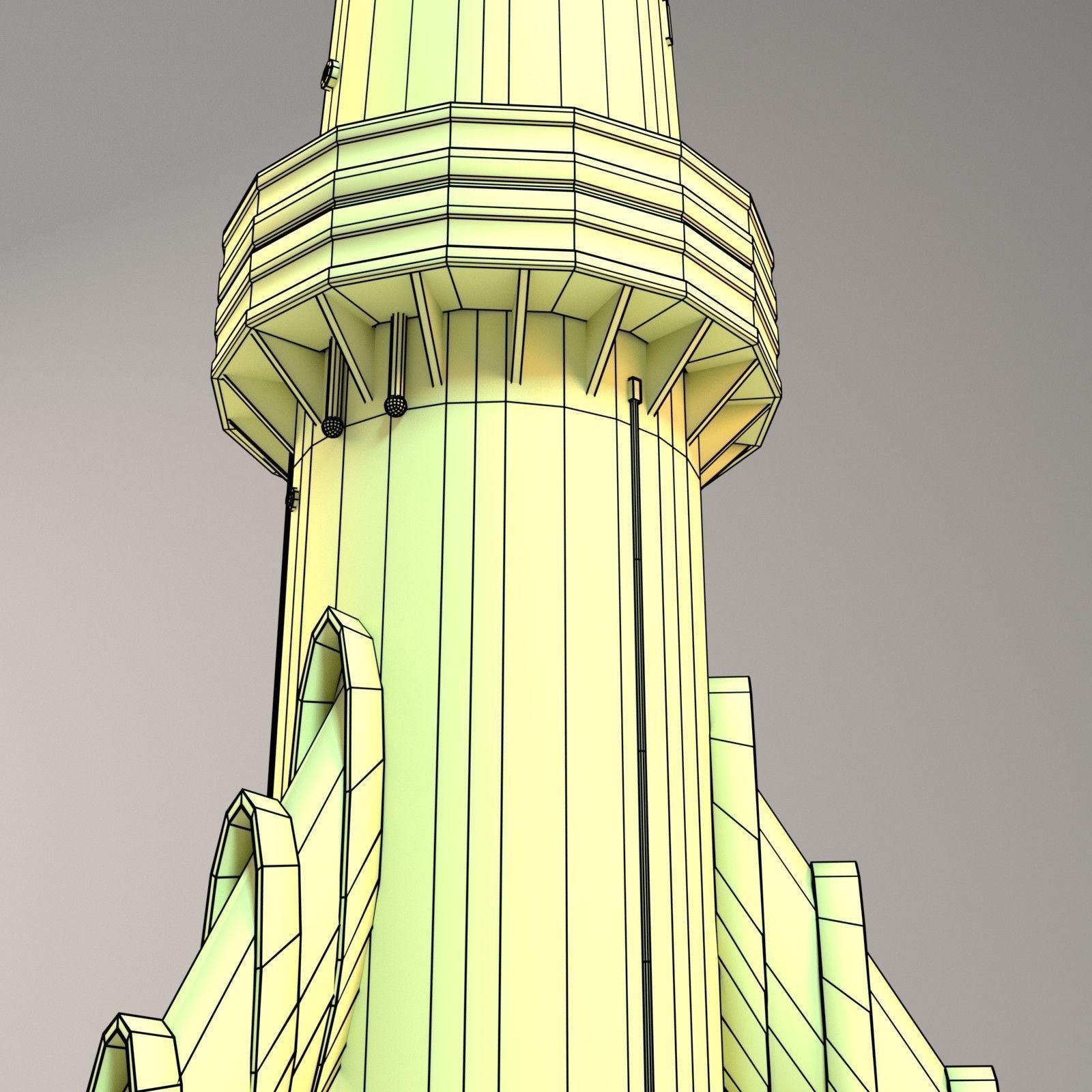 Thunderbird orange rocket with number Low-poly 3D model_17