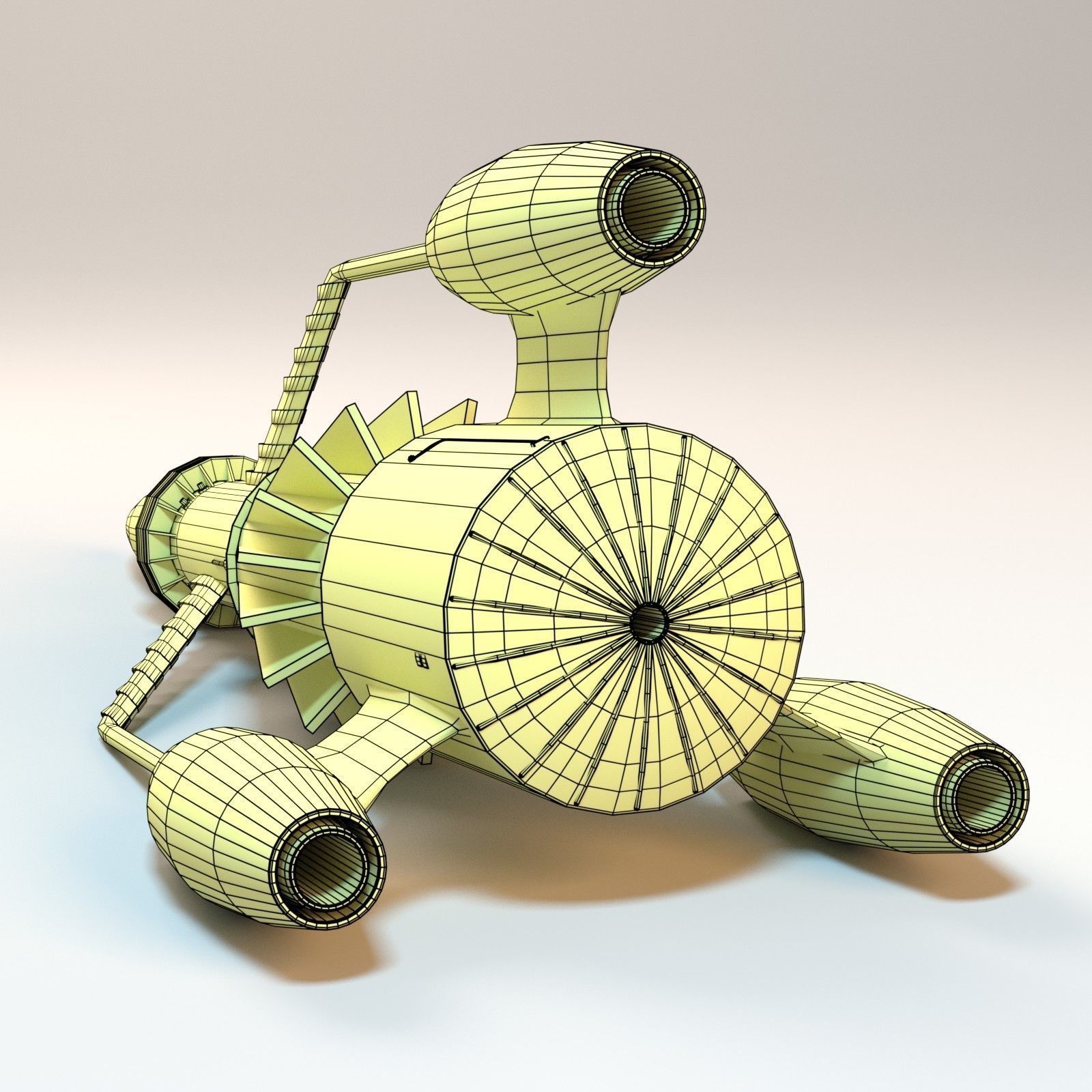 Thunderbird orange rocket with number Low-poly 3D model_13