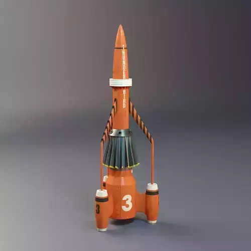 Thunderbird orange rocket with number