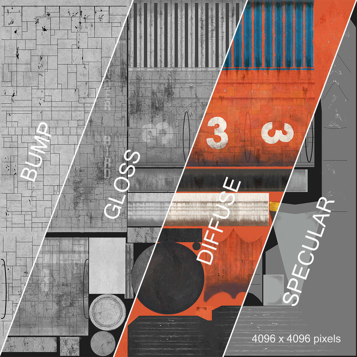 Thunderbird orange rocket with number Low-poly 3D model_18