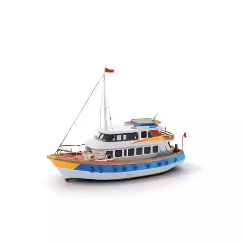 Colorful Yacht model pack Low-poly 3D model