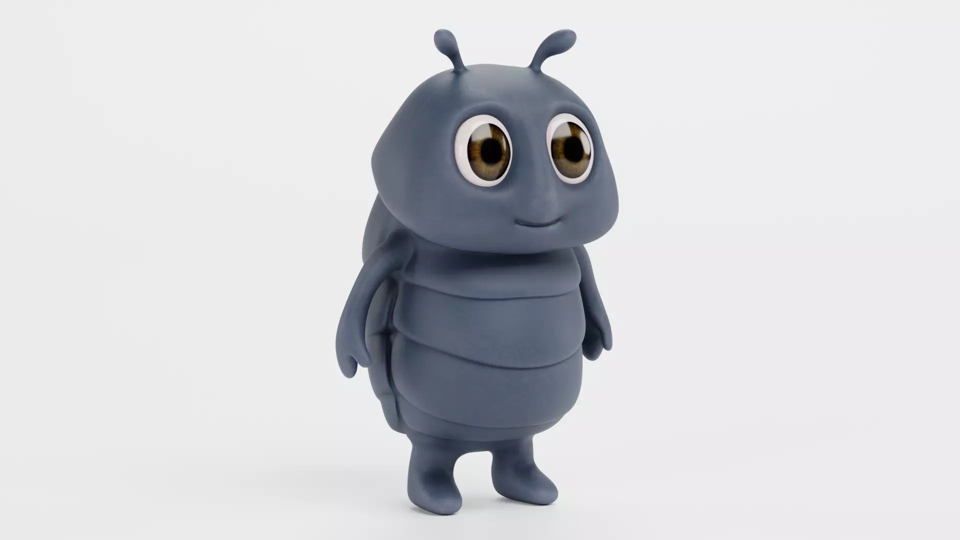 Stylized Cartoon Pill-bug Character - Rigged 3D model_0
