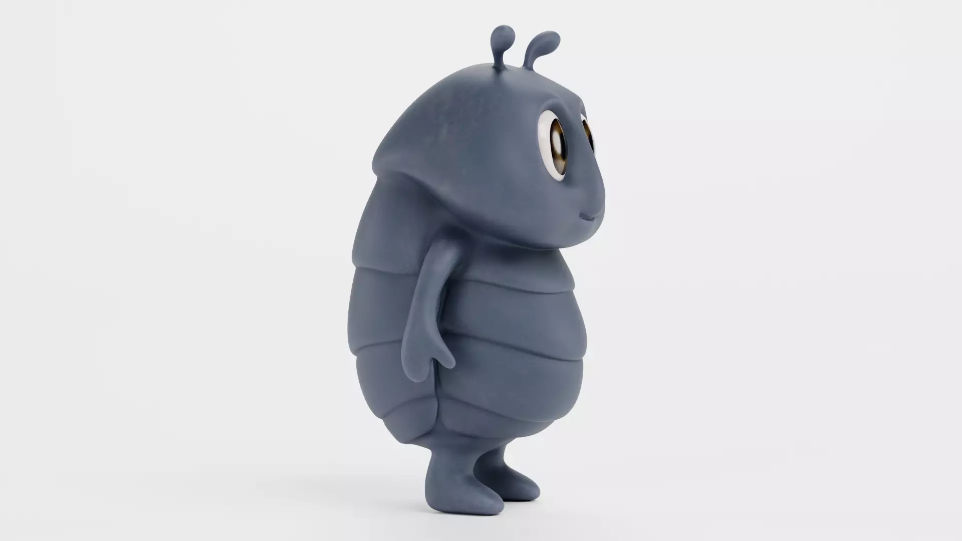 Stylized Cartoon Pill-bug Character - Rigged 3D model_4