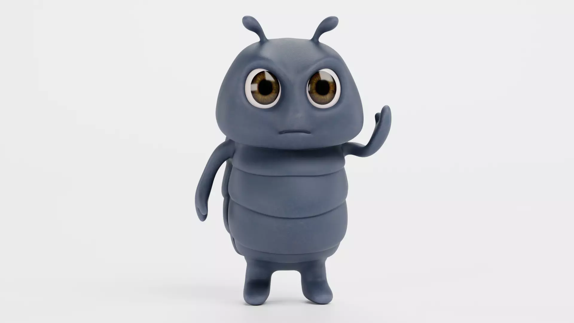 Stylized Cartoon Pill-bug Character - Rigged 3D model_16