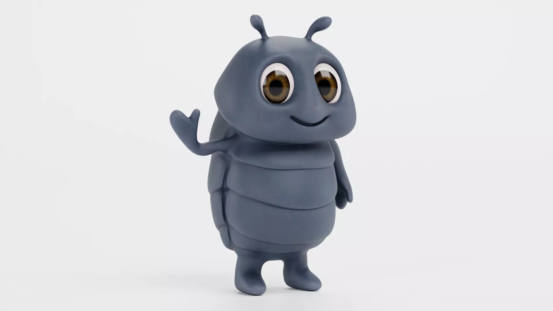 Stylized Cartoon Pill-bug Character - Rigged 3D model_14