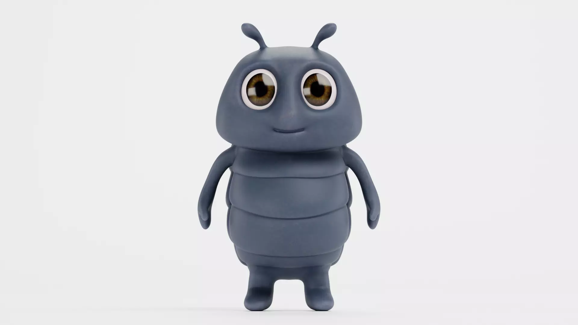Stylized Cartoon Pill-bug Character - Rigged 3D model_2